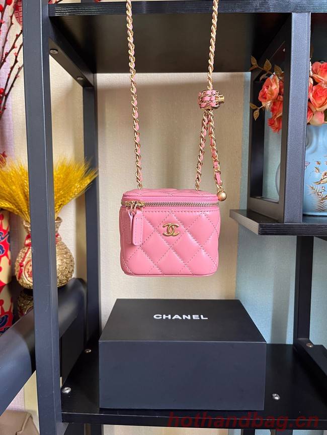 Chanel mini Shoulder Bag Lambskin & Gold-Tone Metal AP2929 pink