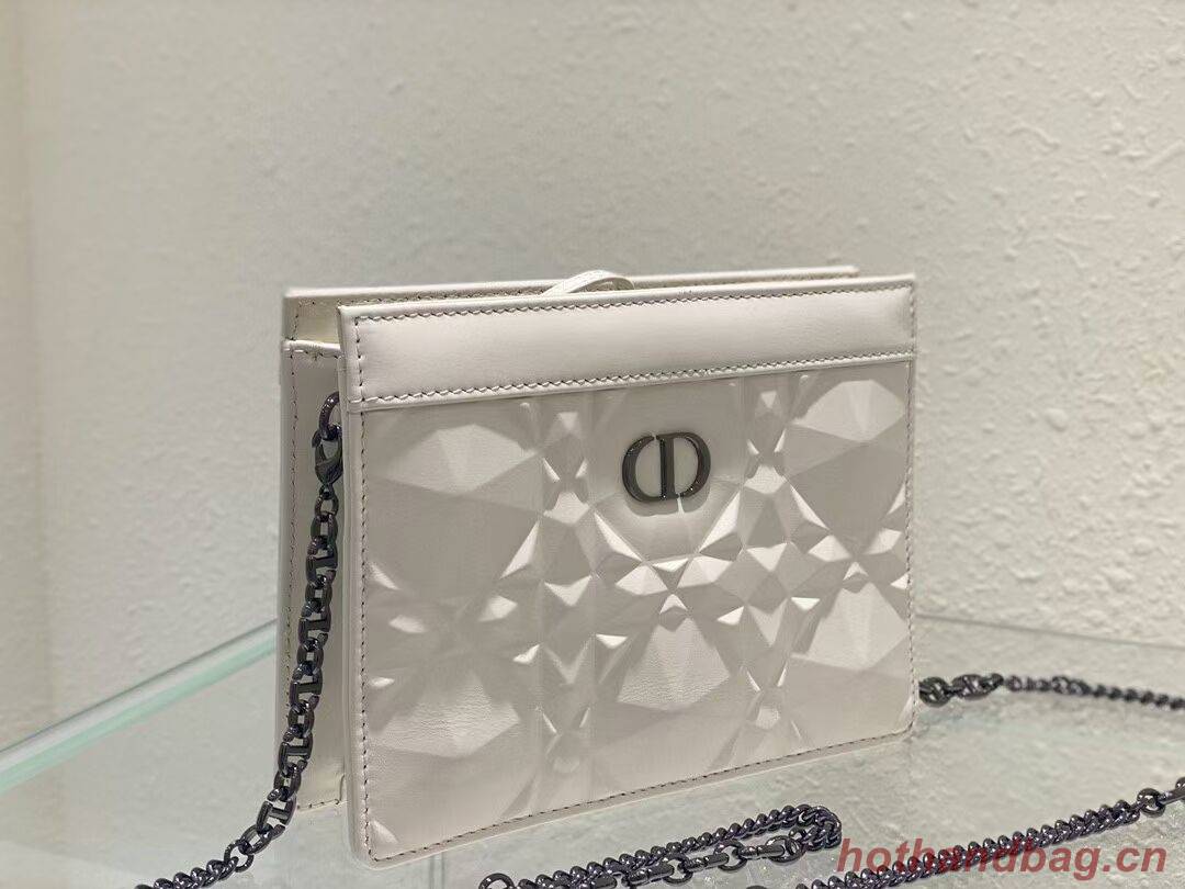 DIOR MINI BOBBY BAG Cannage Calfskin C2806 white