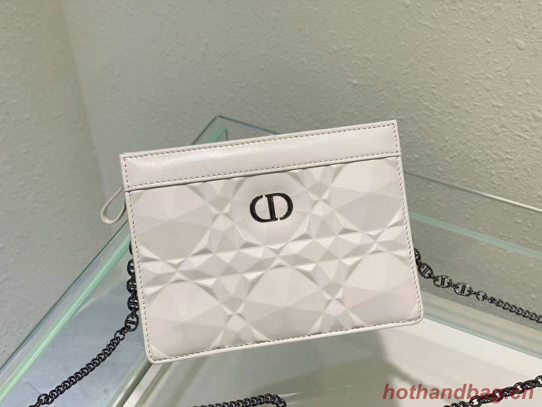 DIOR MINI BOBBY BAG Cannage Calfskin C2806 white