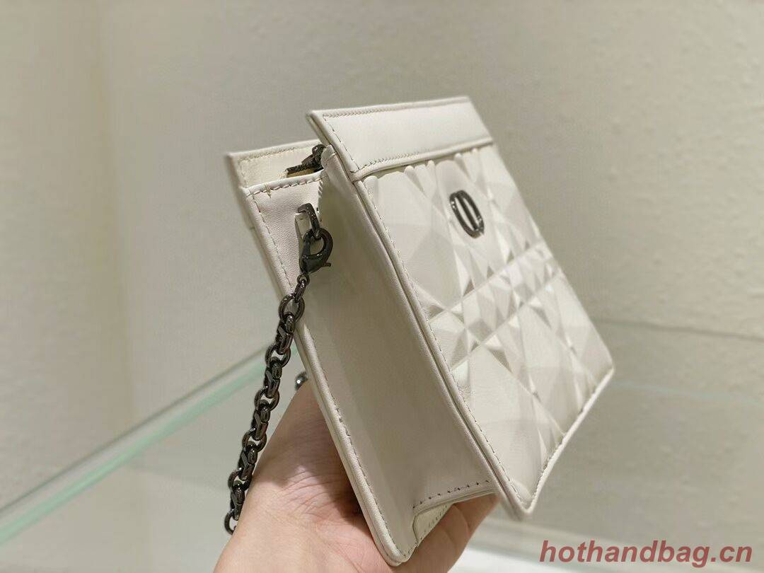 DIOR MINI BOBBY BAG Cannage Calfskin C2806 white