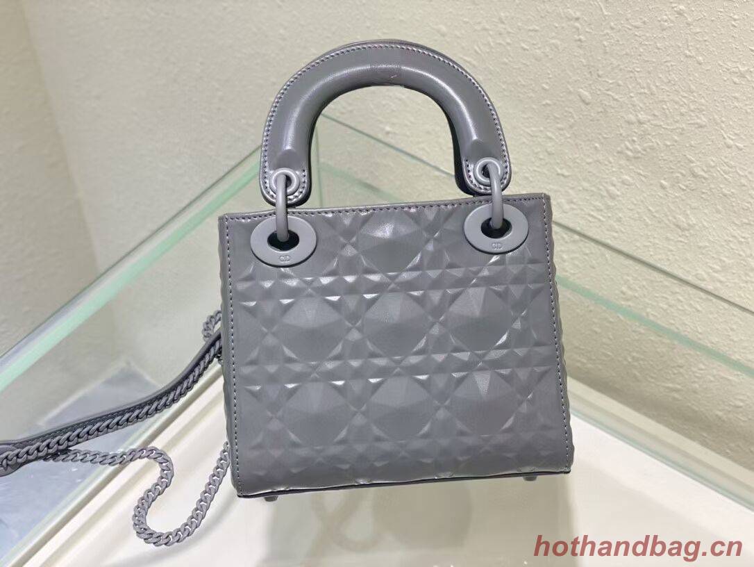 MINI LADY DIOR BAG Cannage Calfskin C2815 gray