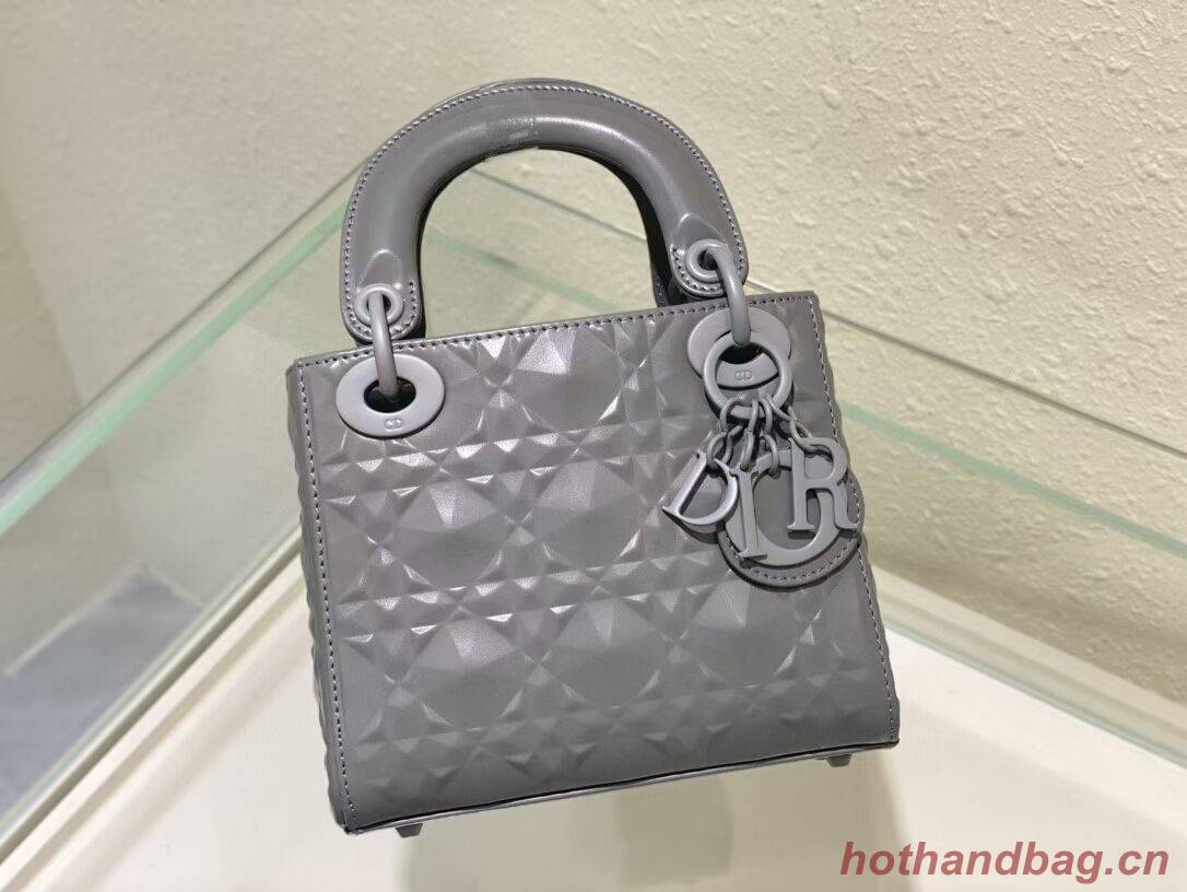 MINI LADY DIOR BAG Cannage Calfskin C2815 gray