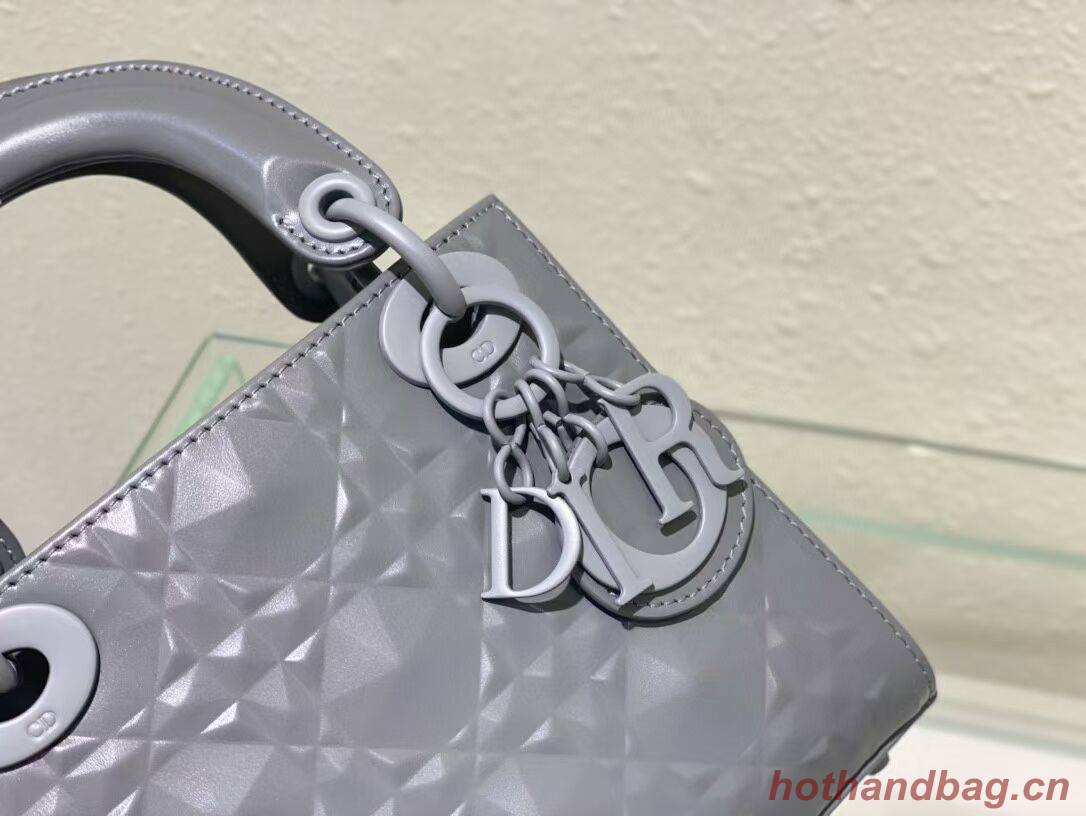 MINI LADY DIOR BAG Cannage Calfskin C2815 gray