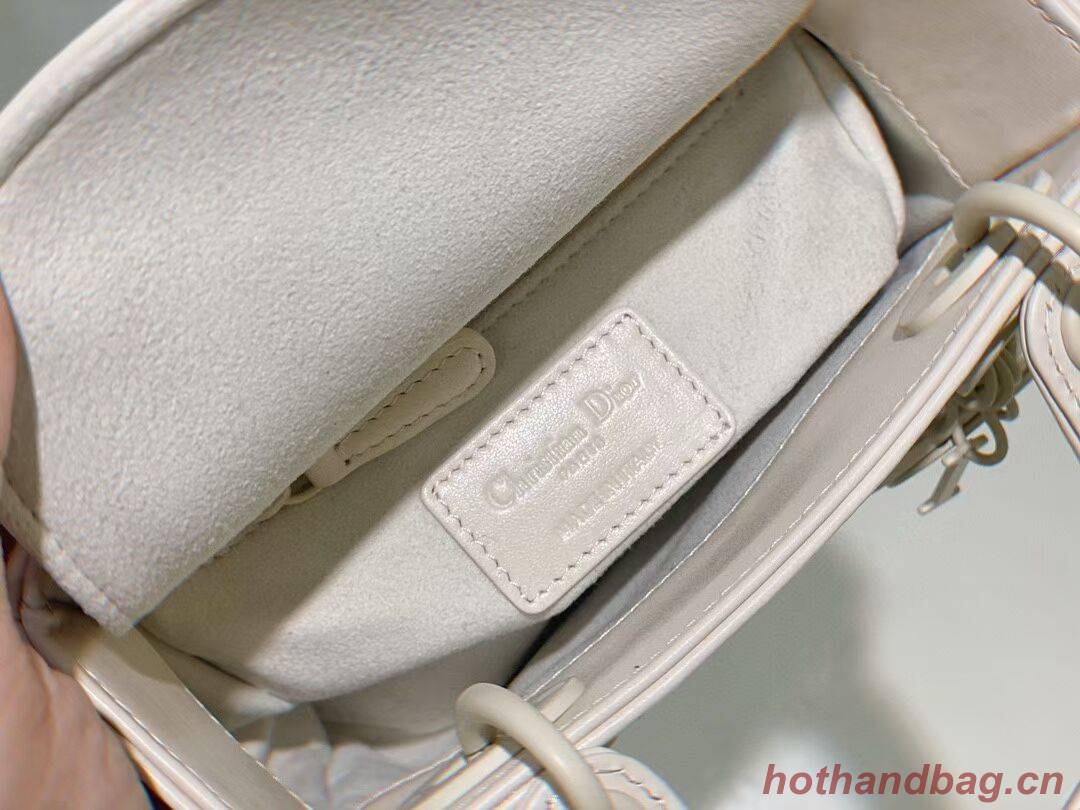 MINI LADY DIOR BAG Cannage Calfskin C2815 white