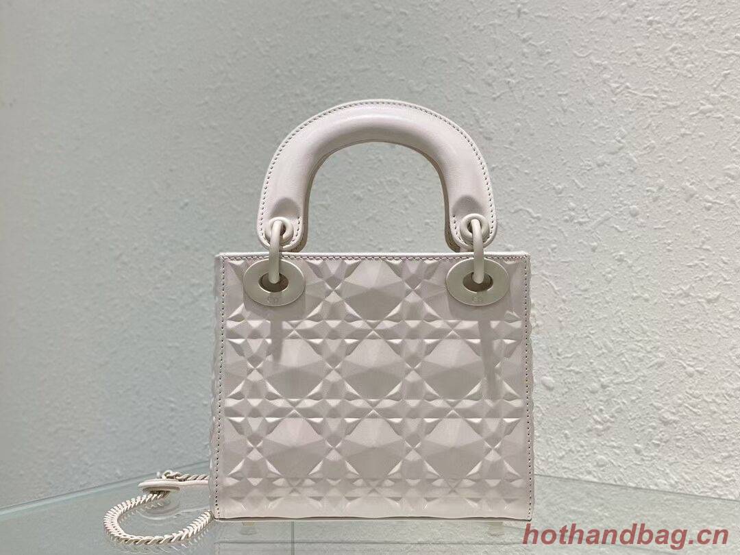 MINI LADY DIOR BAG Cannage Calfskin C2815 white