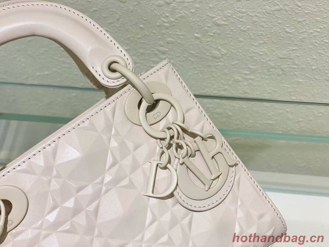 MINI LADY DIOR BAG Cannage Calfskin C2815 white