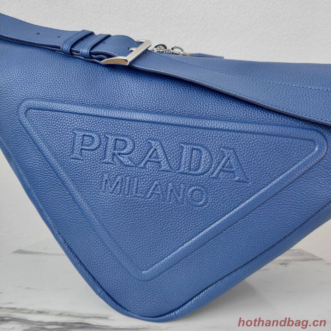 Prada Deer skin Leather Triangle shoulder bag 2VD012 blue