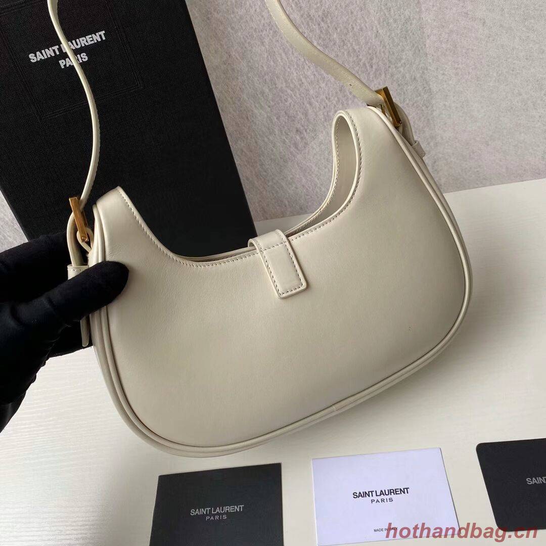 Yves Saint Laurent LE FERMOIR HOBO BAG IN SHINY LEATHER 6726152 BLANC VINTAGE