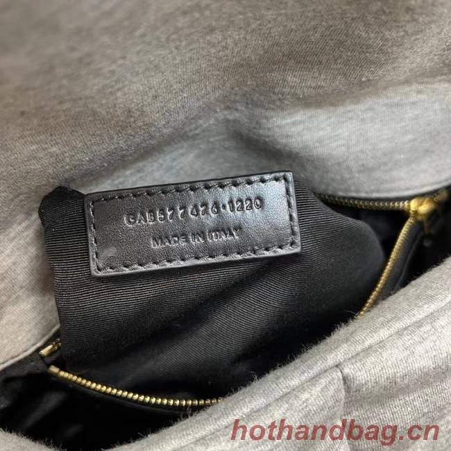 SAINT LAURENT PUFFER SMALL CHAIN BAG IN DENIM AND SMOOTH LEATHER 577476 BLUE-GRAY