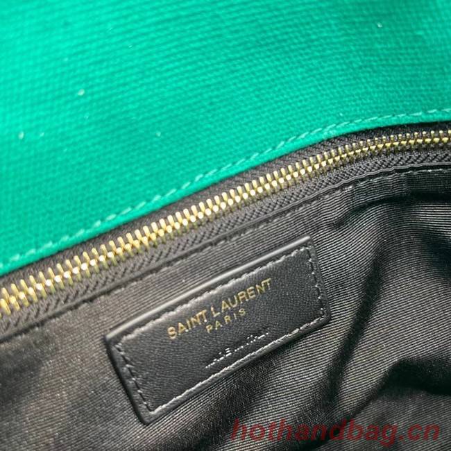 SAINT LAURENT PUFFER TOY BAG IN CANVAS AND SMOOTH LEATHER 620333 green