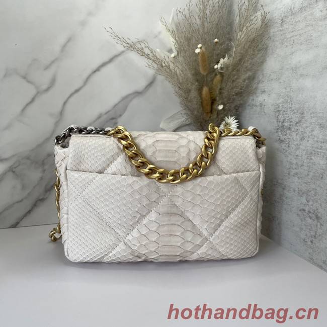 CHANEL 19 Flap Bag Original Snake skin flap bag AS1160 Cream