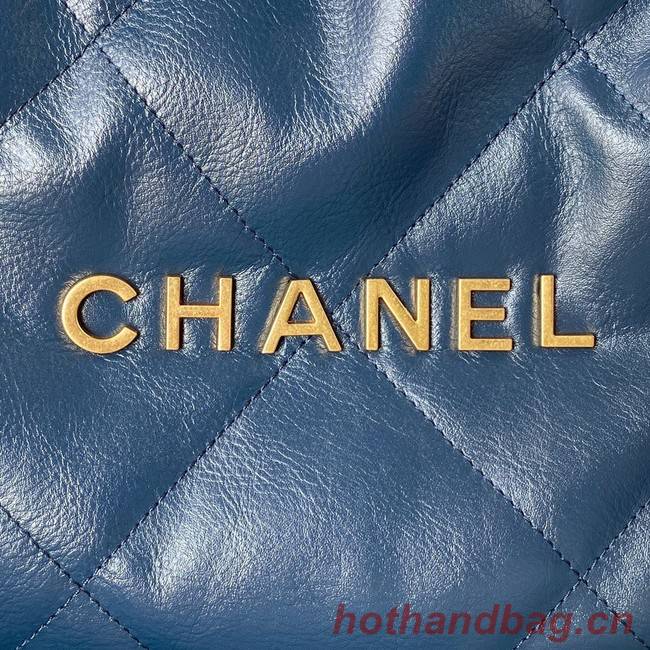 Chanel Calf leather shopping bag AS3261 dark blue