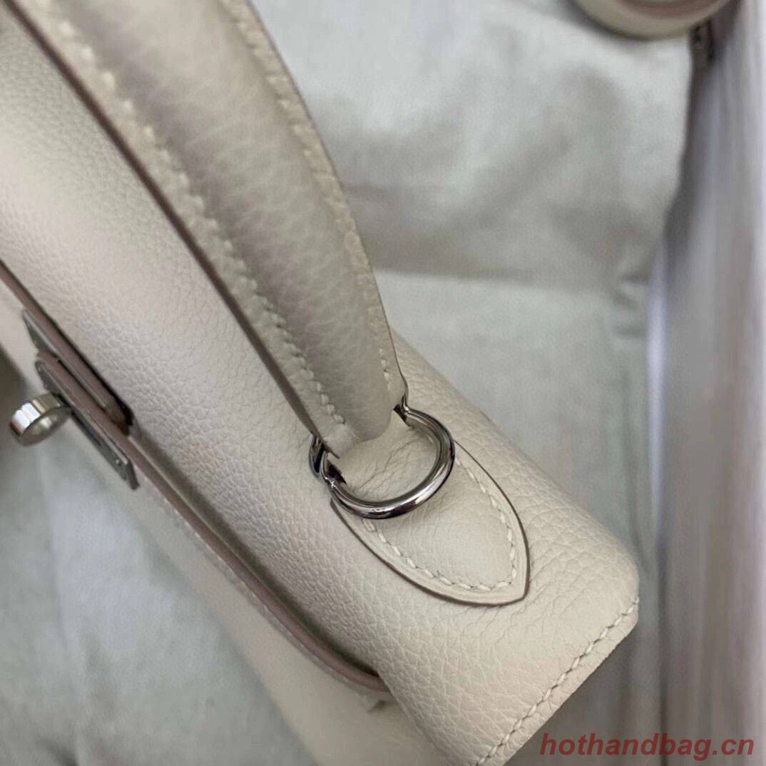 Hermes Kelly 28cm Shoulder Bags Togo Leather KL28 Cream White