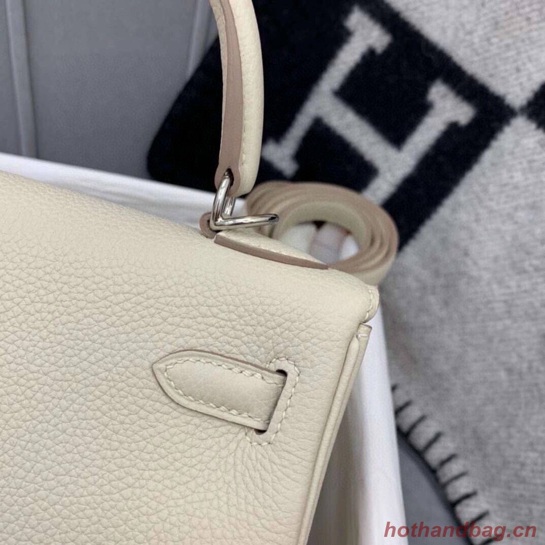 Hermes Kelly 28cm Shoulder Bags Togo Leather KL28 Cream White