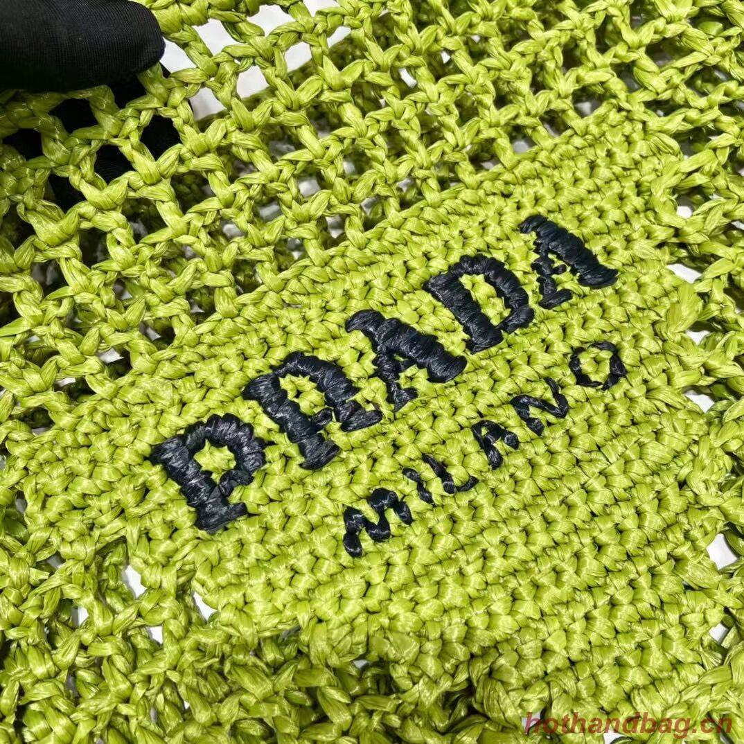 Prada Raffia tote bag 1CH393 green