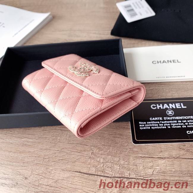 Chanel card holder Calfskin AP2735 pink