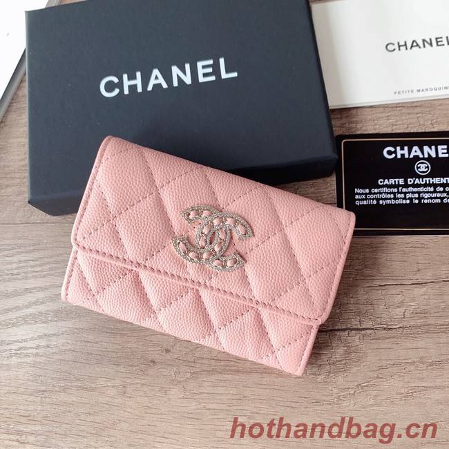 Chanel card holder Calfskin AP2735 pink