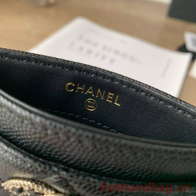 Chanel card holder Calfskin AP2737 black