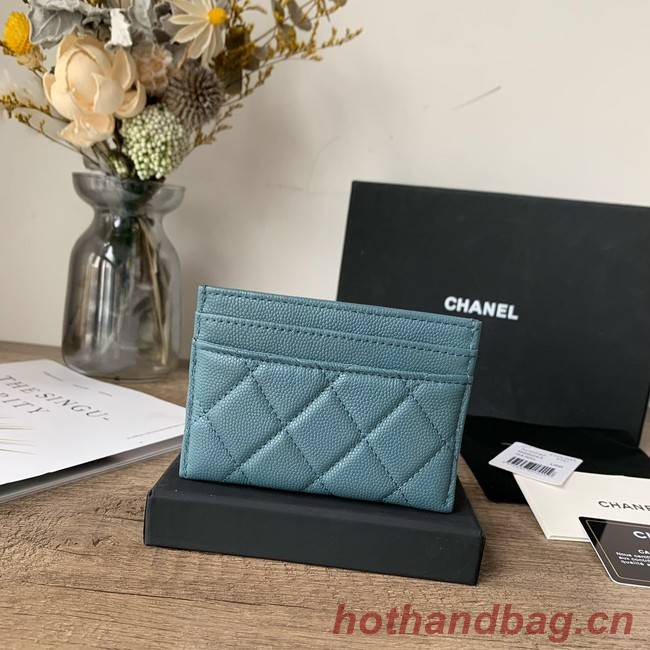 Chanel card holder Calfskin AP2737 blue