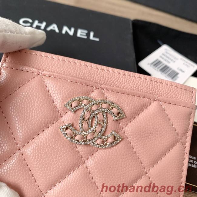 Chanel card holder Calfskin AP2737 pink