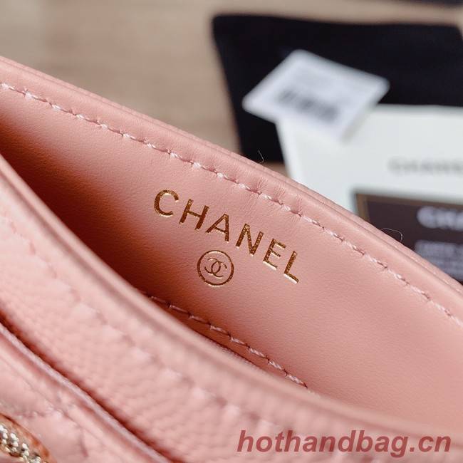 Chanel card holder Calfskin AP2737 pink