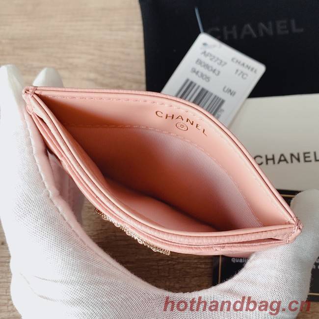 Chanel card holder Calfskin AP2737 pink