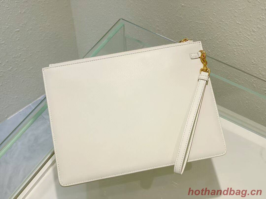 Dior Calfskin Cluth Bag C9181 white