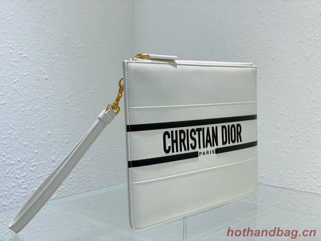 Dior Calfskin Cluth Bag C9181 white