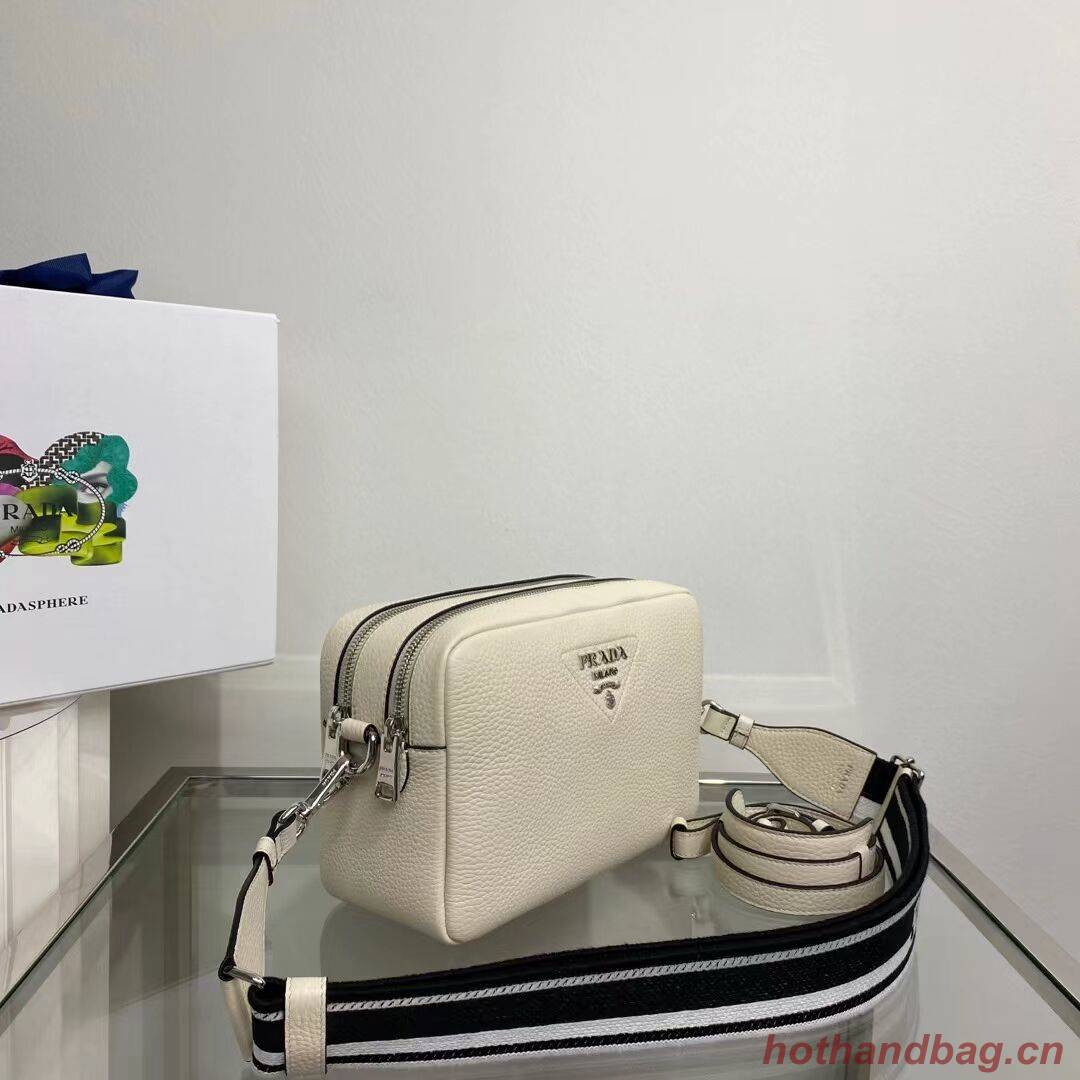 Prada Leather bag with shoulder strap 1BH082 white