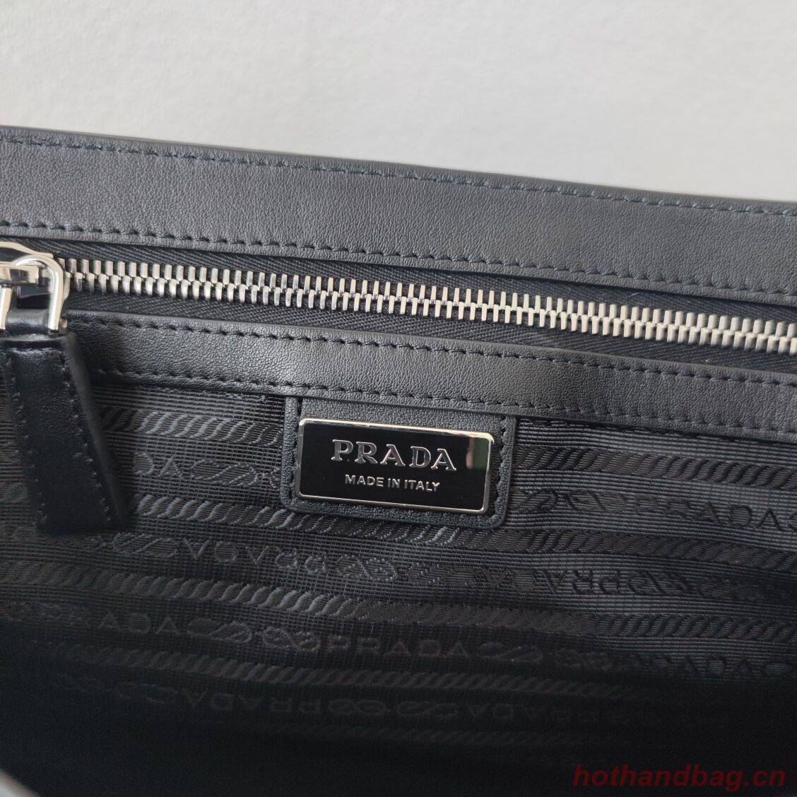 Prada Leather bag with shoulder strap 2BV031 blue