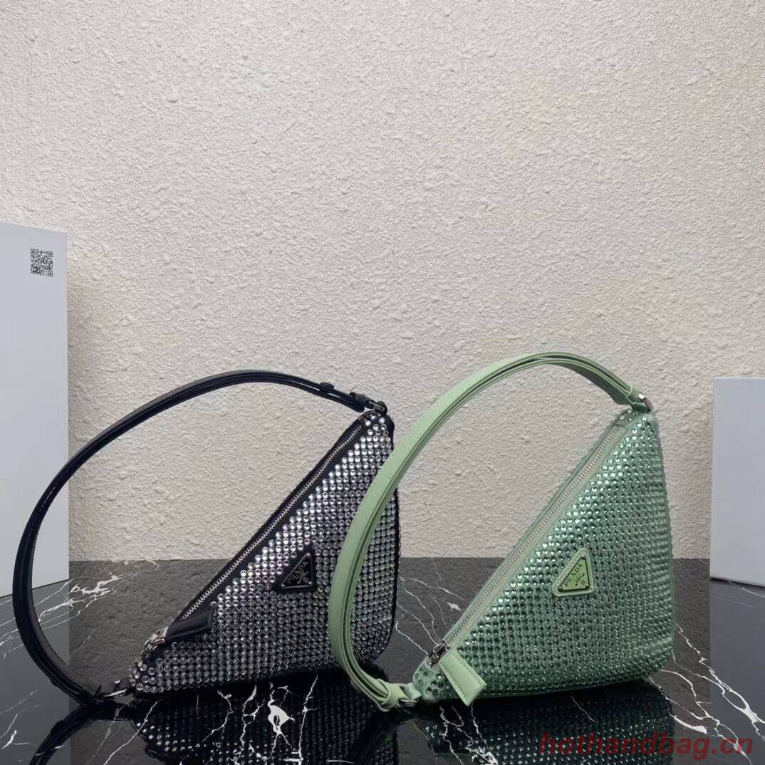 Prada crystal handbag 1VH243 black