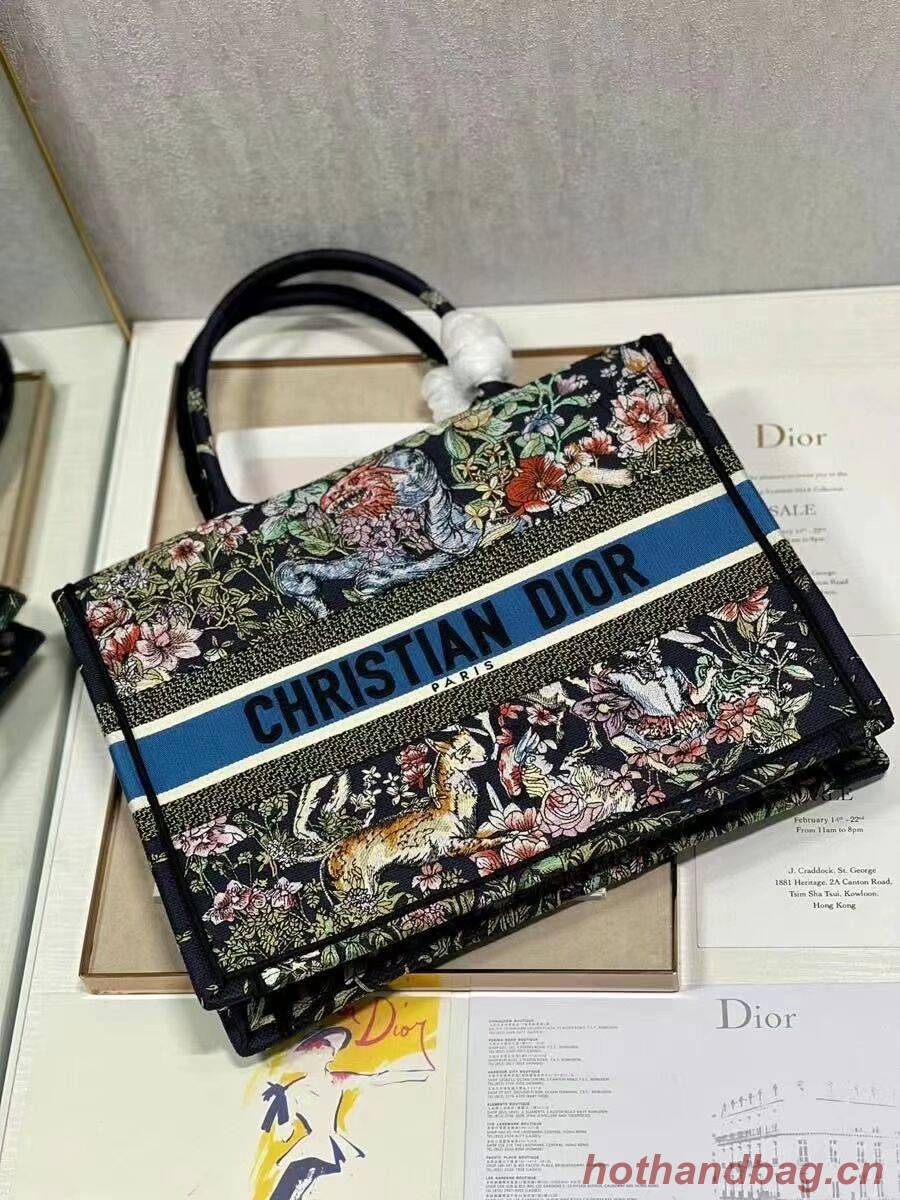 SMALL DIOR BOOK TOTE Embroidery C1287-29 black