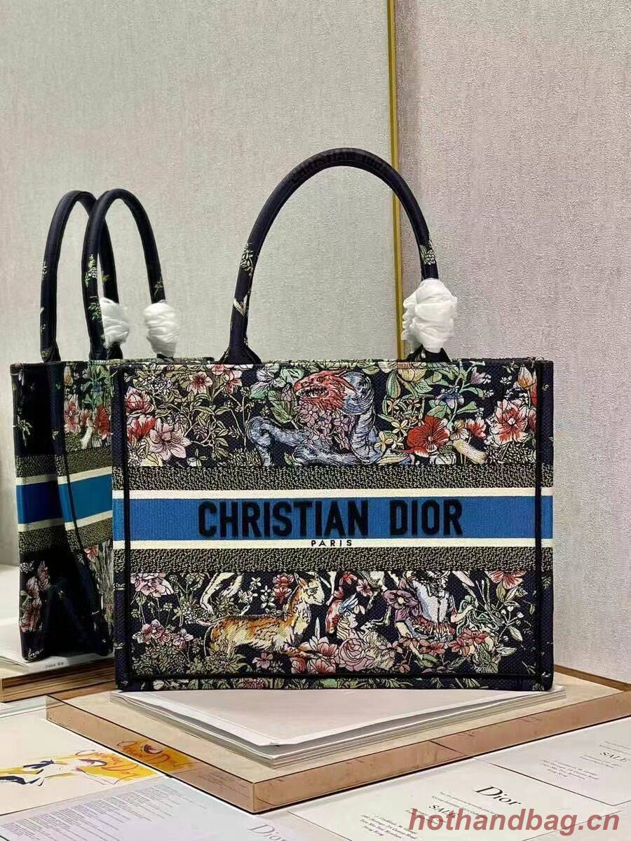 SMALL DIOR BOOK TOTE Embroidery C1287-29 black