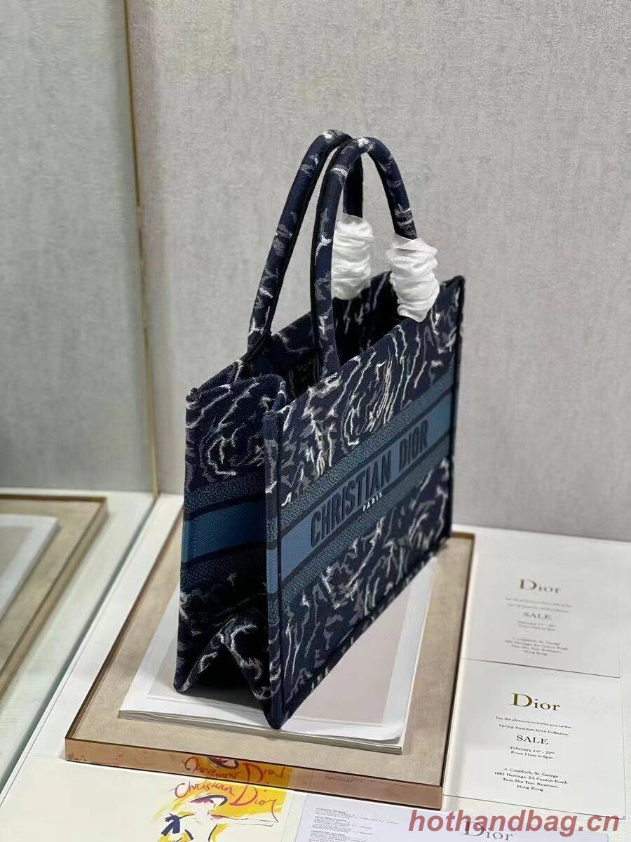 SMALL DIOR BOOK TOTE Embroidery C1287-31 blue