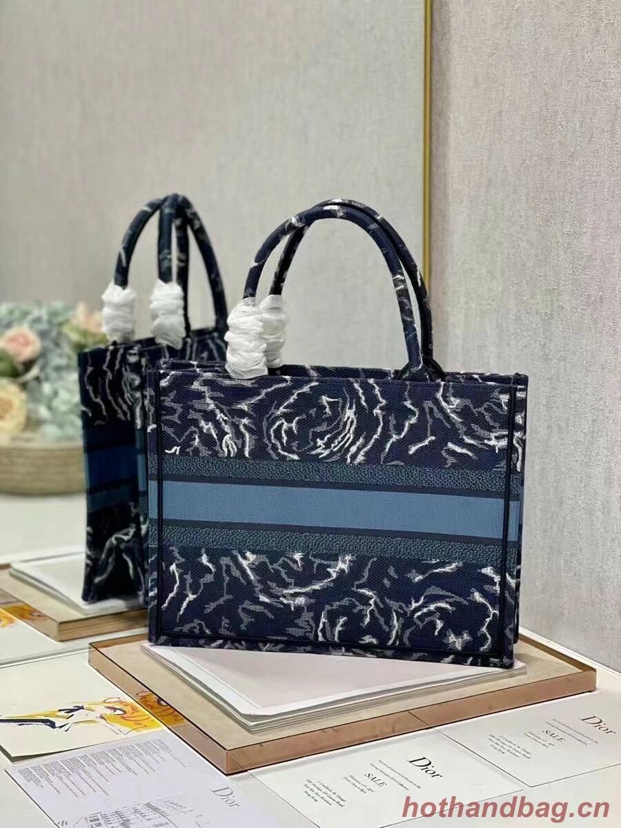 SMALL DIOR BOOK TOTE Embroidery C1287-31 blue