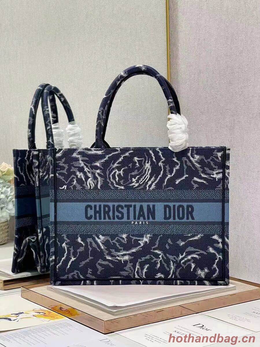 SMALL DIOR BOOK TOTE Embroidery C1287-31 blue