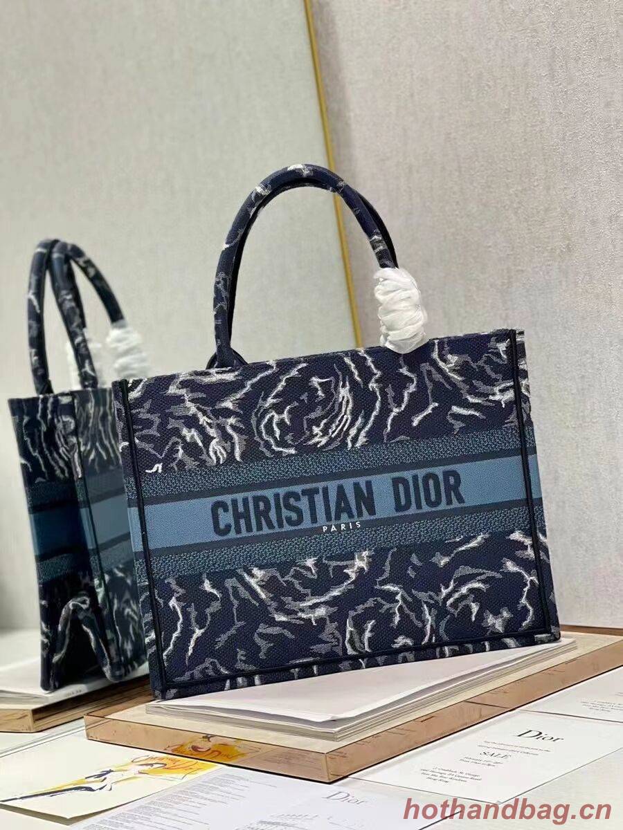 SMALL DIOR BOOK TOTE Embroidery C1287-31 blue