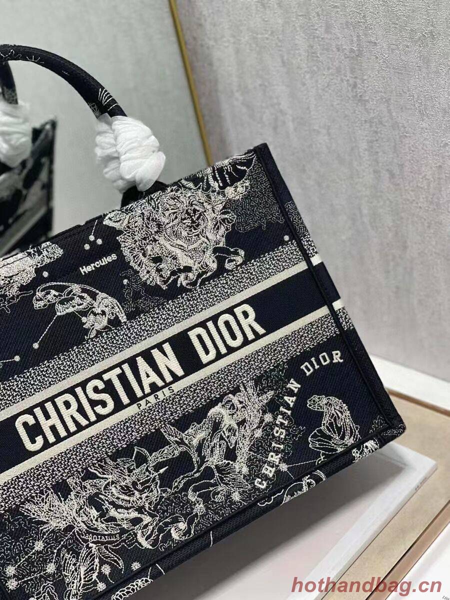 SMALL DIOR BOOK TOTE Embroidery C1287-32 black