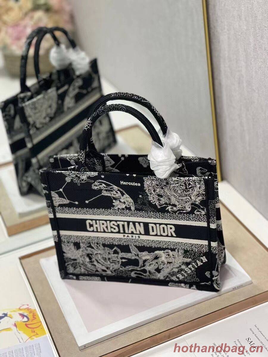 SMALL DIOR BOOK TOTE Embroidery C1331-9 black