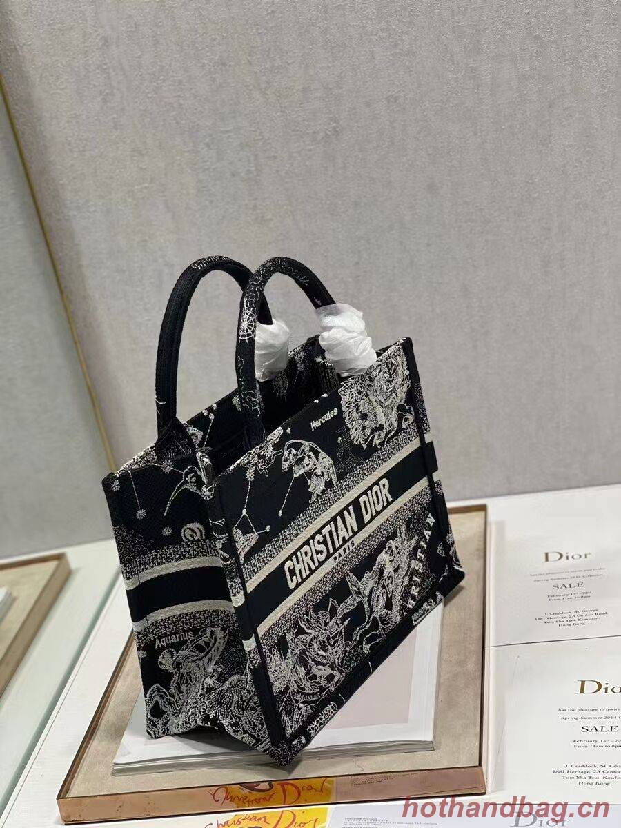 SMALL DIOR BOOK TOTE Embroidery C1331-9 black