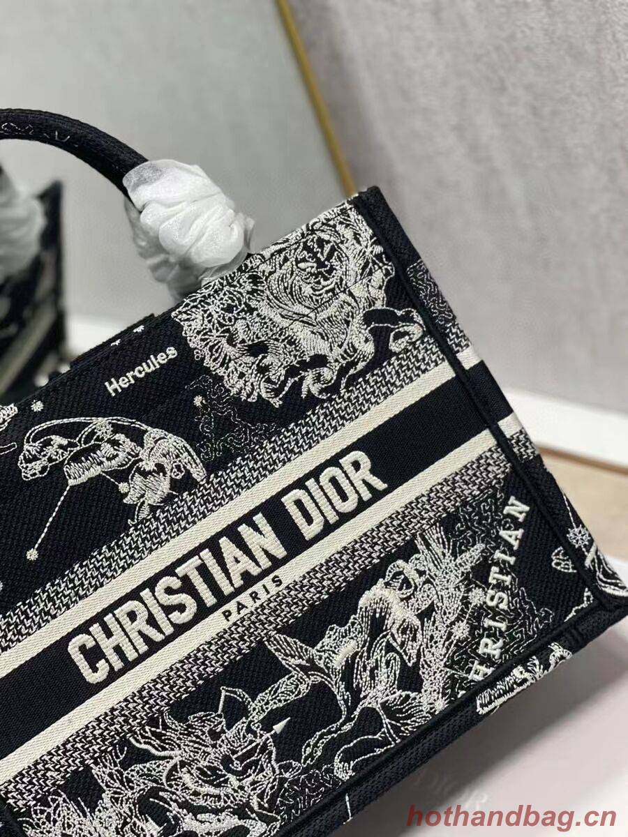 SMALL DIOR BOOK TOTE Embroidery C1331-9 black