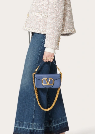 VALENTINO GARAVANI MINI LOCO Calf leather Shoulder Bag 1W2B0K blue