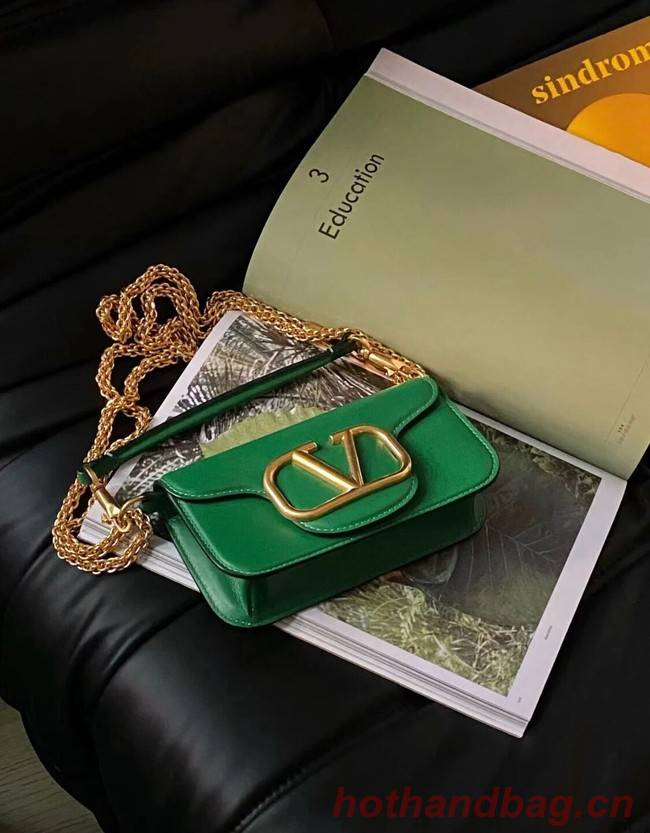 VALENTINO GARAVANI MINI LOCO Calf leather Shoulder Bag 1W2B0K green