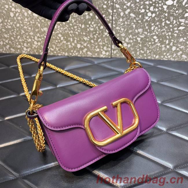 VALENTINO GARAVANI MINI LOCO Calf leather Shoulder Bag 1W2B0K purple