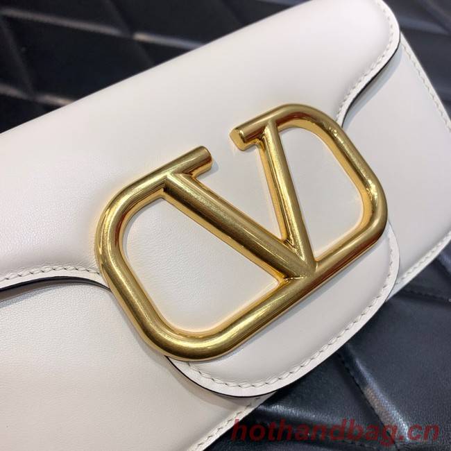 VALENTINO GARAVANI MINI LOCO Calf leather Shoulder Bag 1W2B0K white