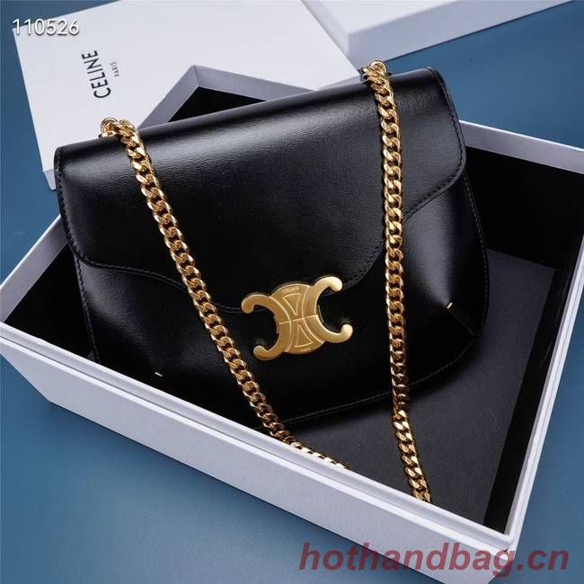 Celine CHAIN BESACE TRIOMPHE IN SHINY CALFSKIN 199273 BLACK