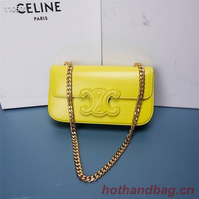 Celine CHAIN SHOULDER BAG TRIOMPHE IN SHINY CALFSKIN 199243 ANIS