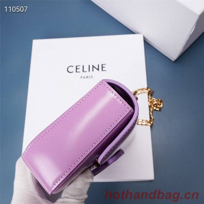 Celine CHAIN SHOULDER BAG TRIOMPHE IN SHINY CALFSKIN 199243 MAUVE