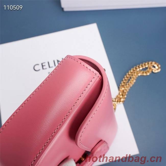 Celine CHAIN SHOULDER BAG TRIOMPHE IN SHINY CALFSKIN 199243 PINK