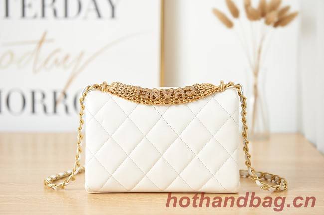 Chanel lambskin Shoulder Bag AS3240 white